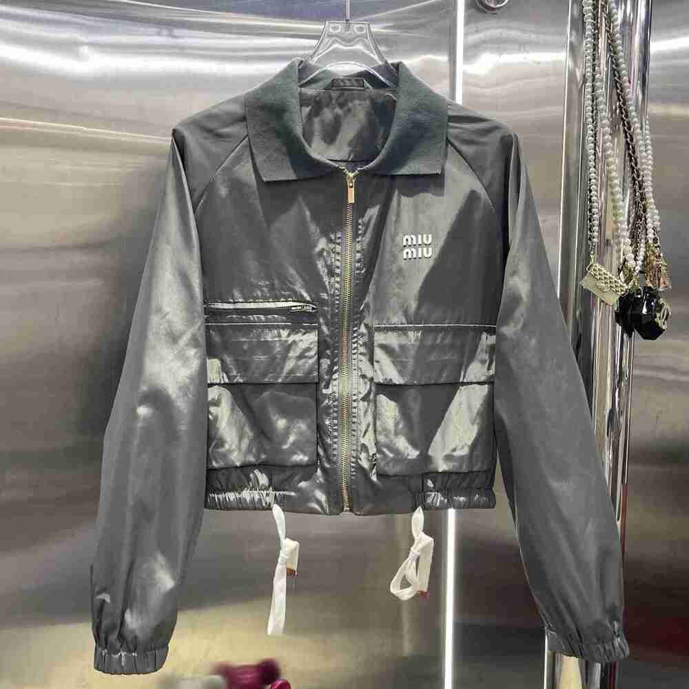Miu Miu Drawstring Hem Cargo Pocket Jacket